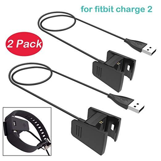 Boofab 2PCS Charger for Fitbit Charge 2 ，Replacement USB Charger Charging Cable for Fitbit Charge 2 Band Wireless, Quality Power Charging Cord