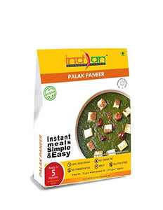 Spinach with Cottage Cheese and Sauce (Palak Paneer) Freeze Dried Gourmet Indian Entree Ready-to-Eat Vegetarian Meal for Indian Kitchen Foods - Each Rehydrated...